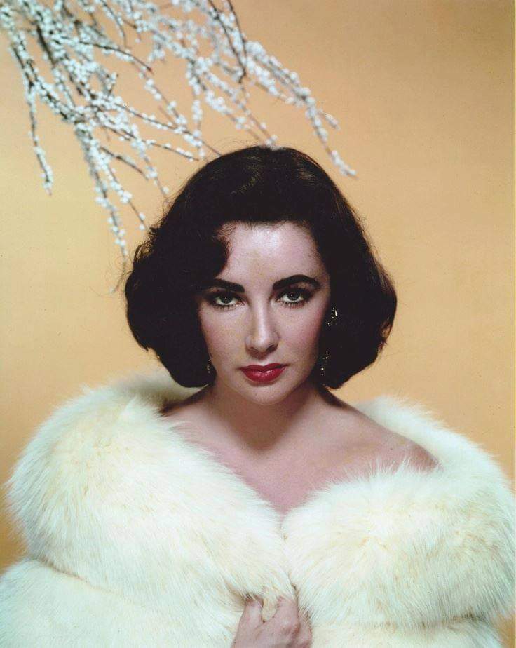 Elizabeth Taylor in a fur coat