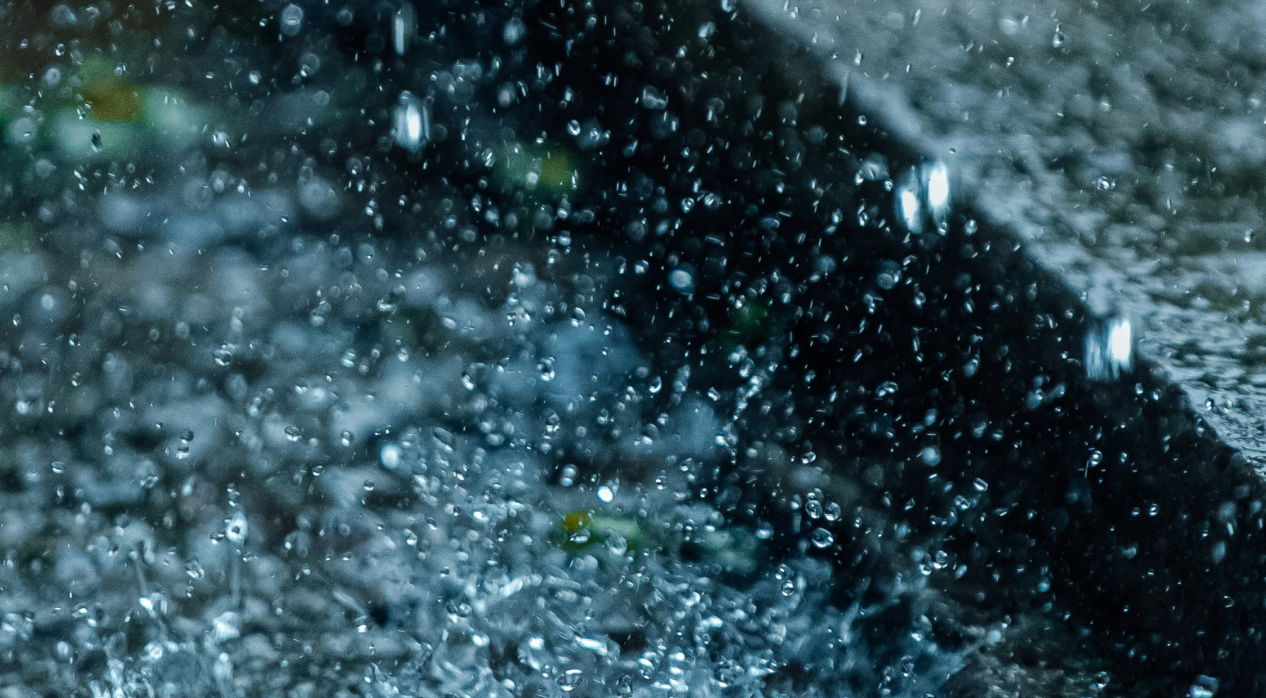 raindrops on pavement